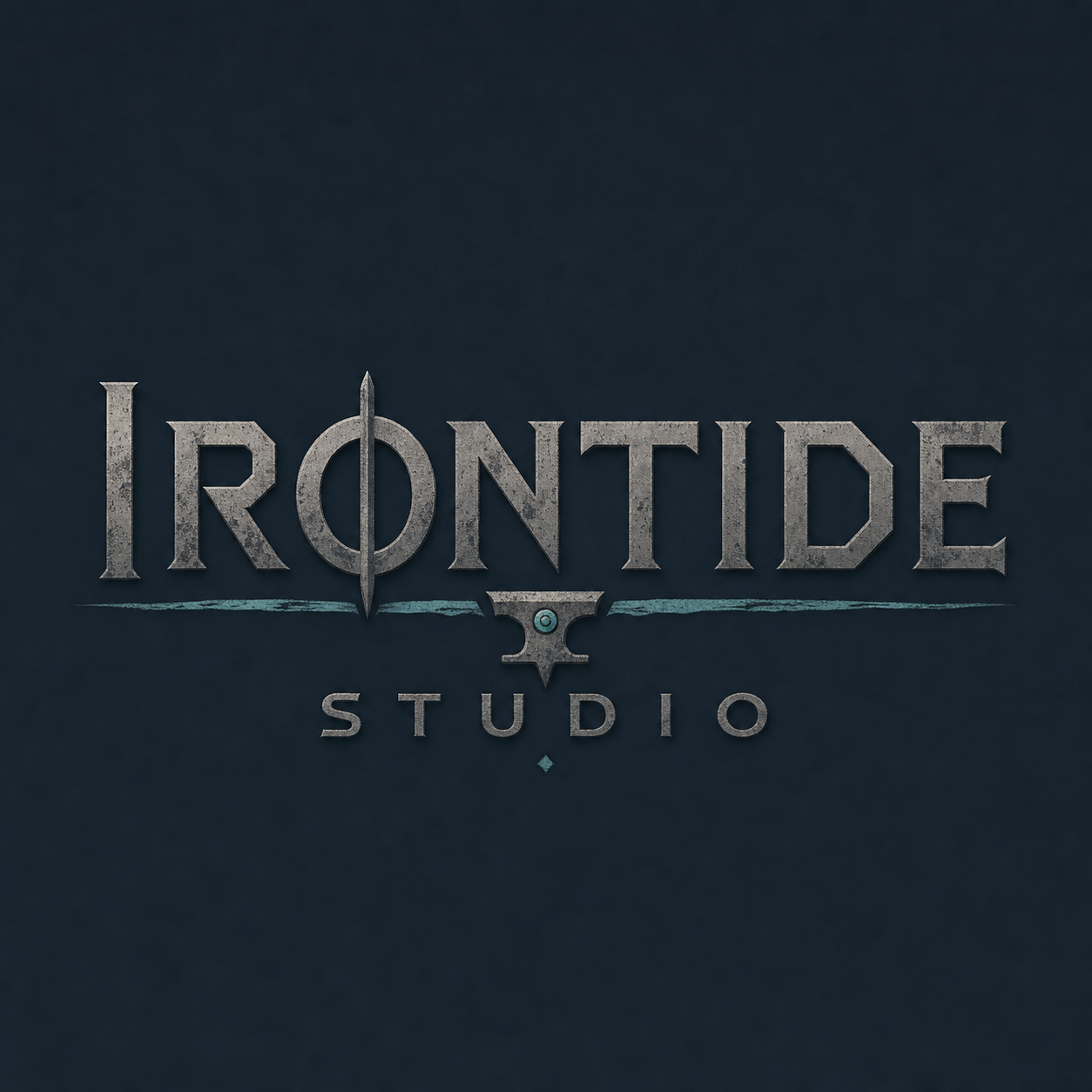 Irontide Studio weathered iron wordmark.